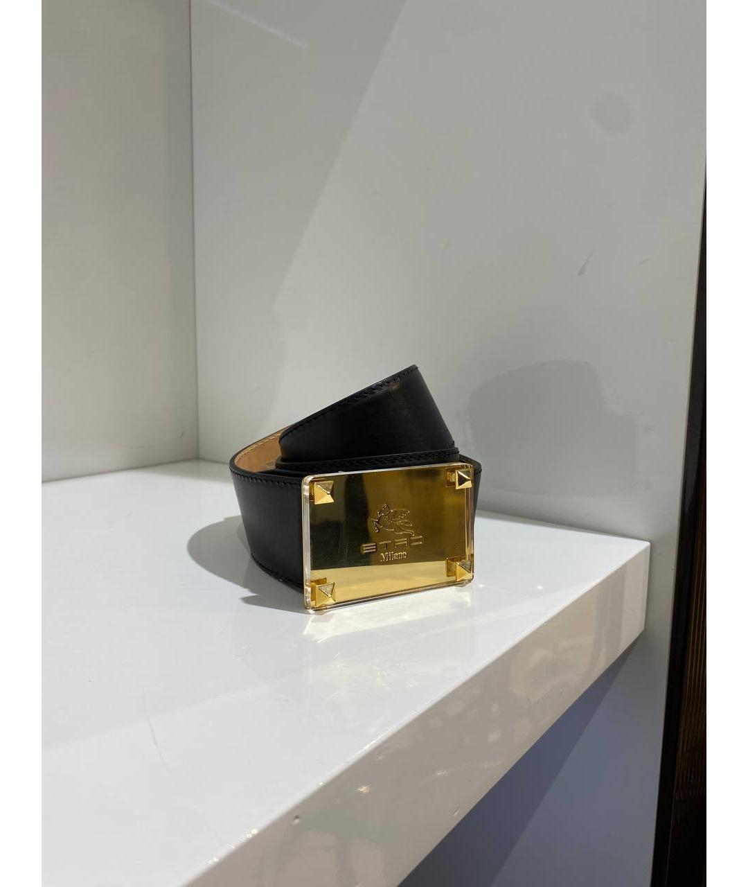 ETRO Черный кожаный ремень, фото 2