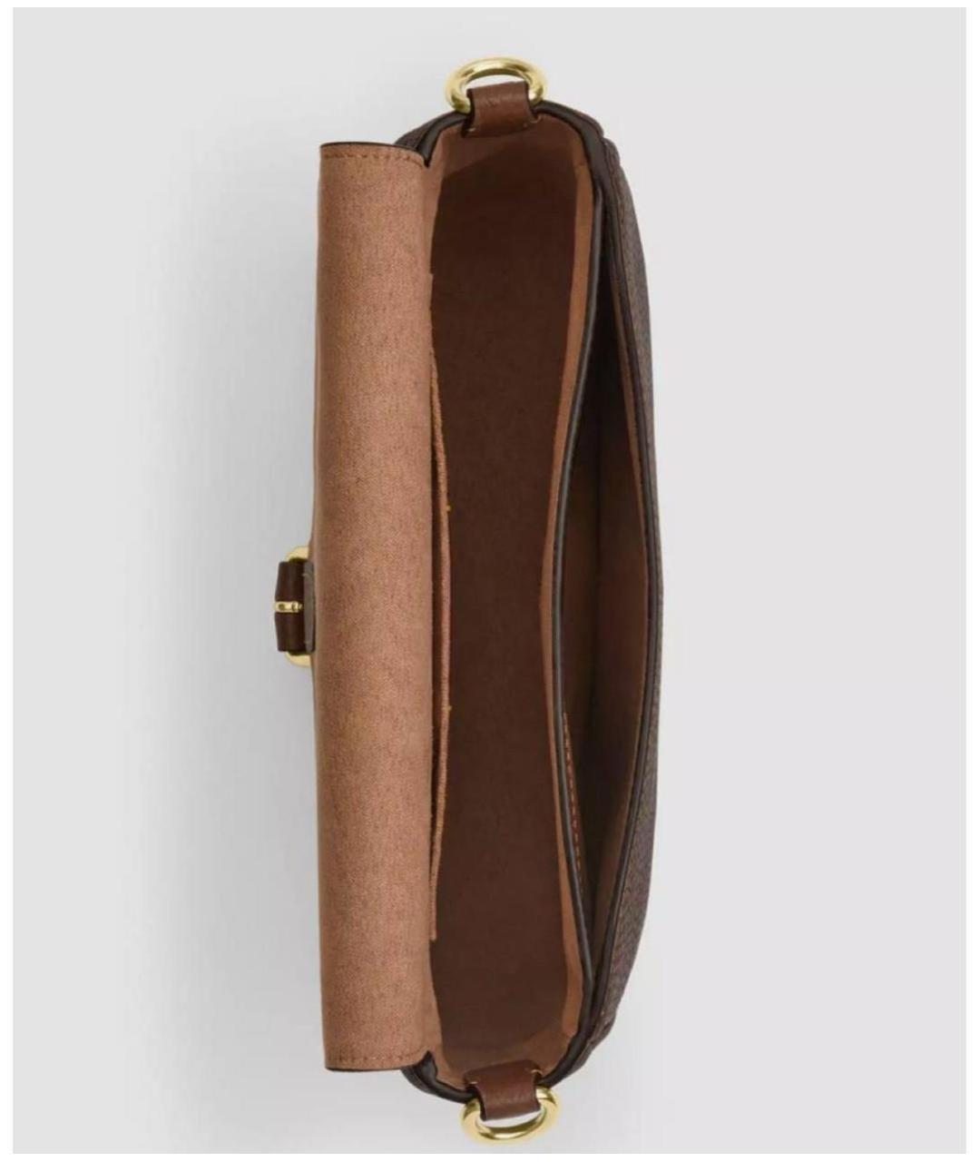 COACH Коричневая кожаная сумка через плечо, фото 3