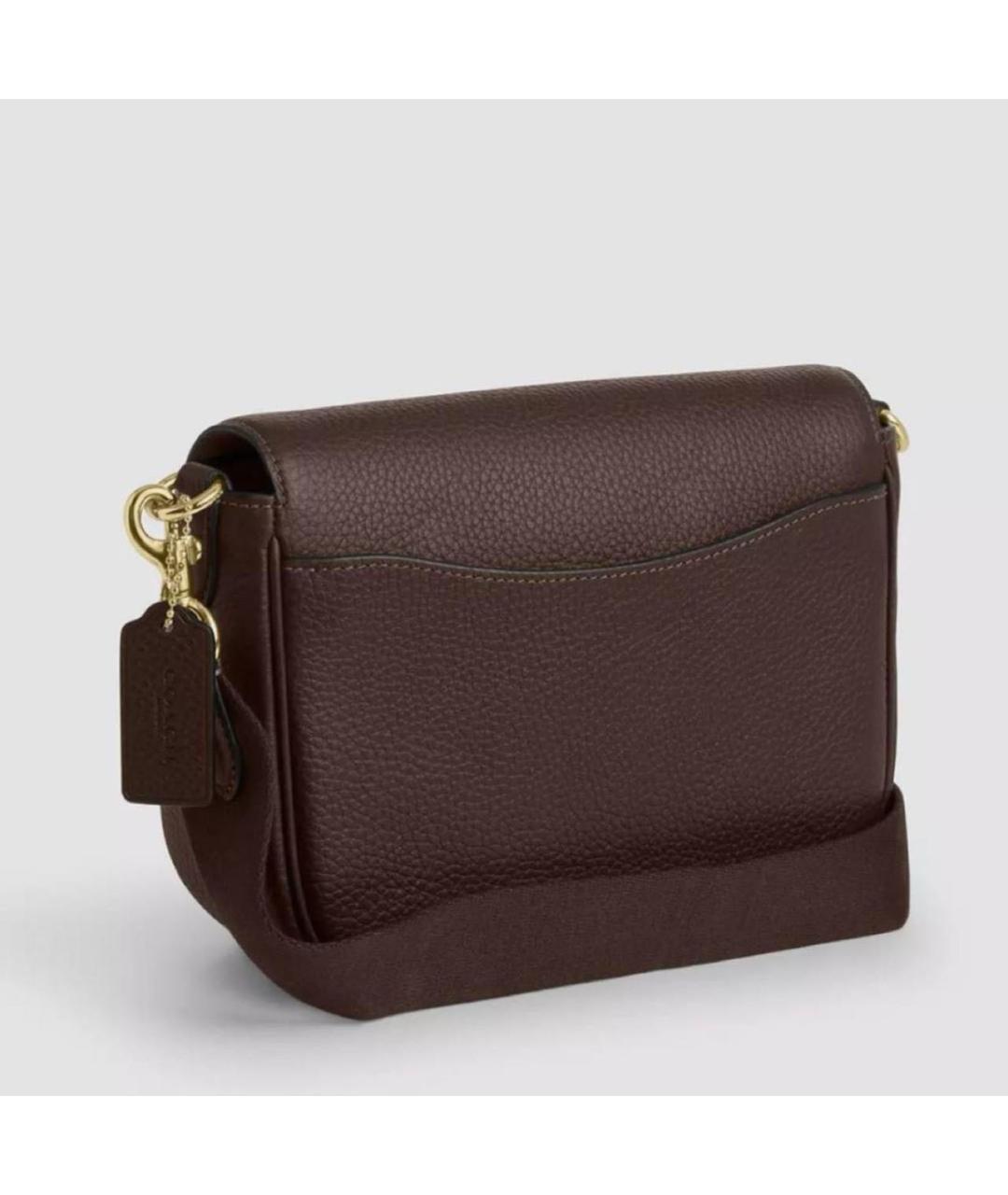 COACH Коричневая кожаная сумка через плечо, фото 2