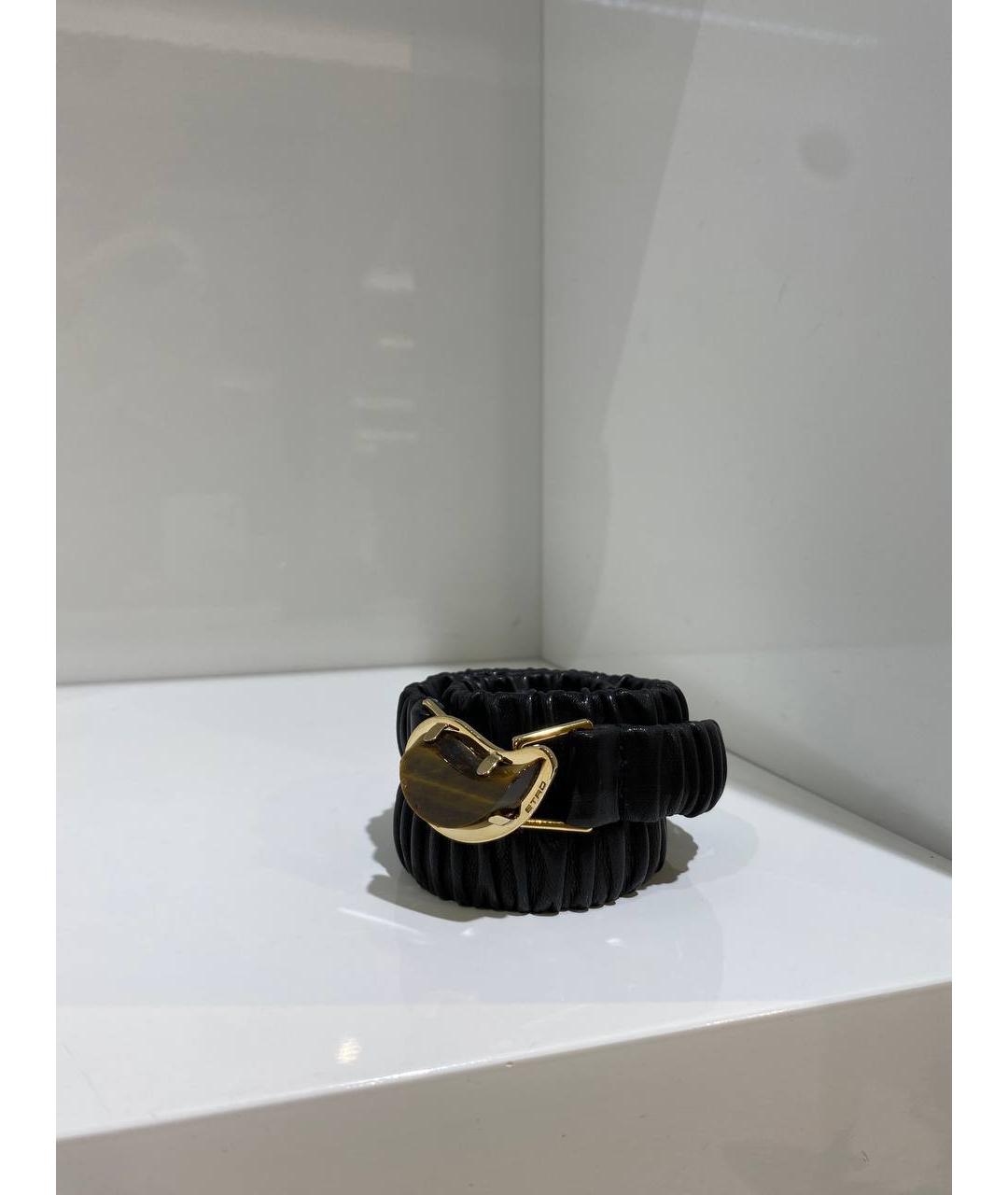 ETRO Черный кожаный ремень, фото 4