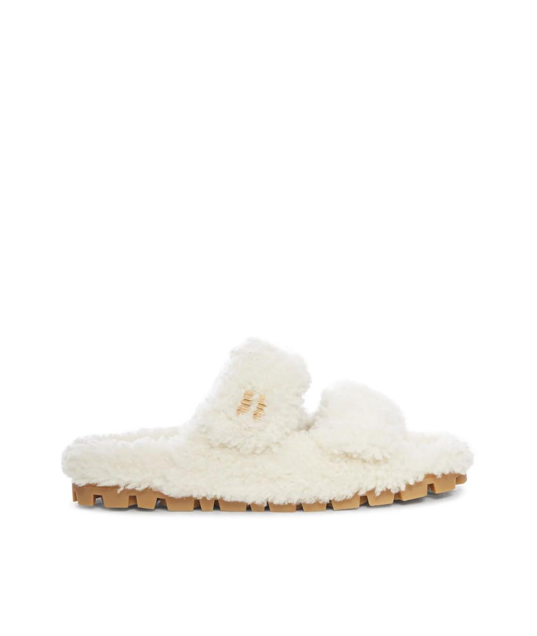 MIU MIU Белые шлепанцы, фото 1