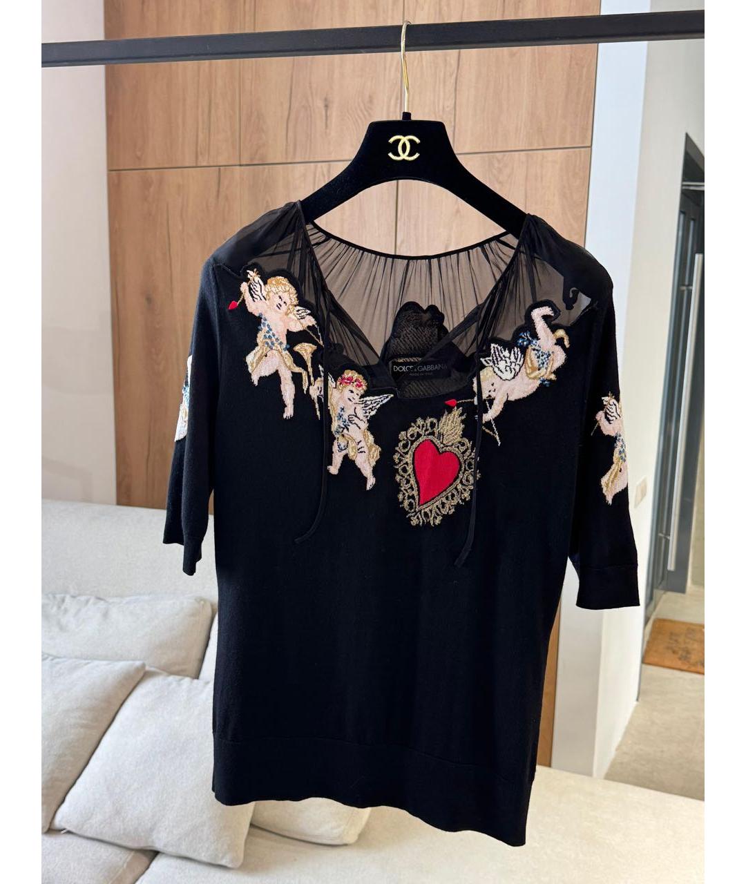 DOLCE&GABBANA Черный шерстяной джемпер / свитер, фото 3