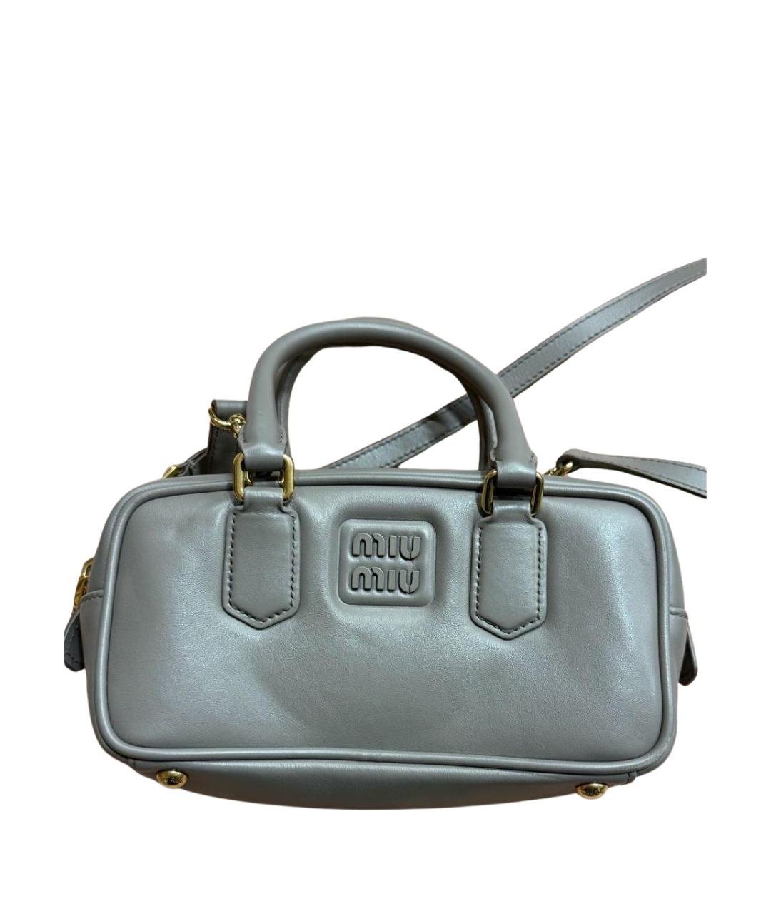 MIU MIU Серая кожаная сумка через плечо, фото 1
