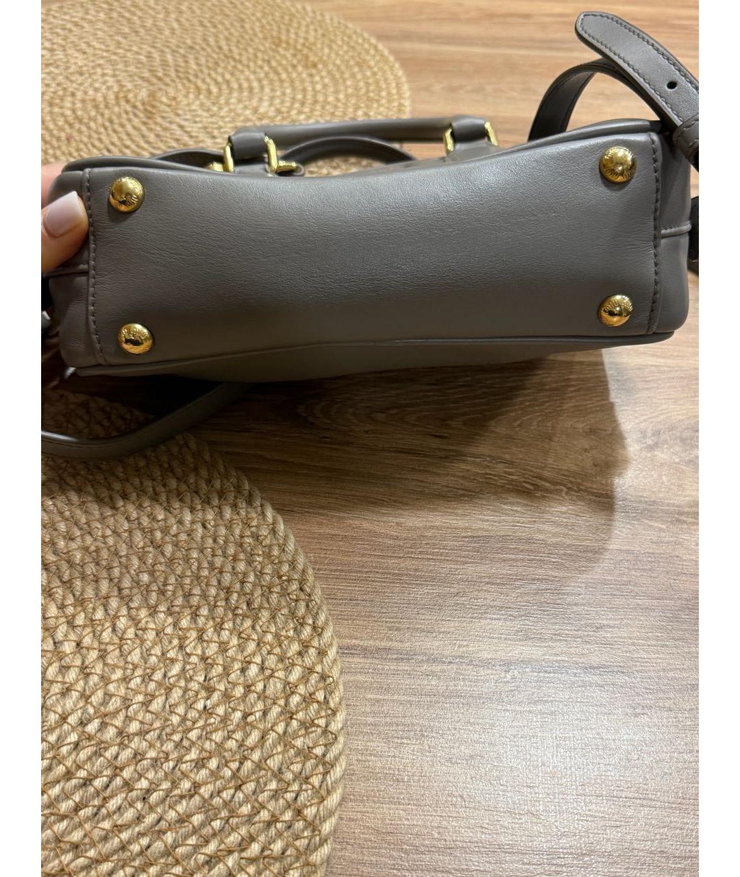 MIU MIU Серая кожаная сумка через плечо, фото 2