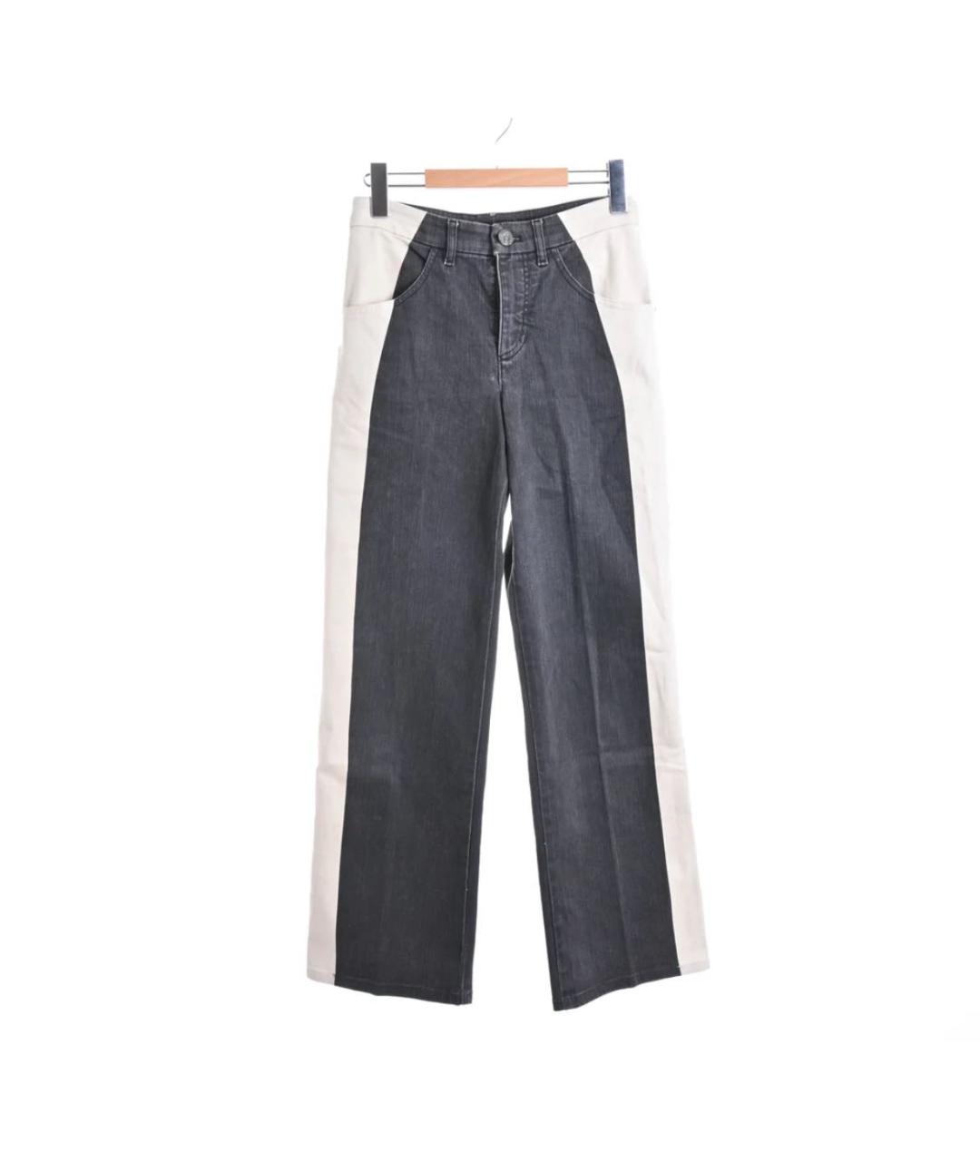 CHANEL Серые хлопковые прямые джинсы, фото 5