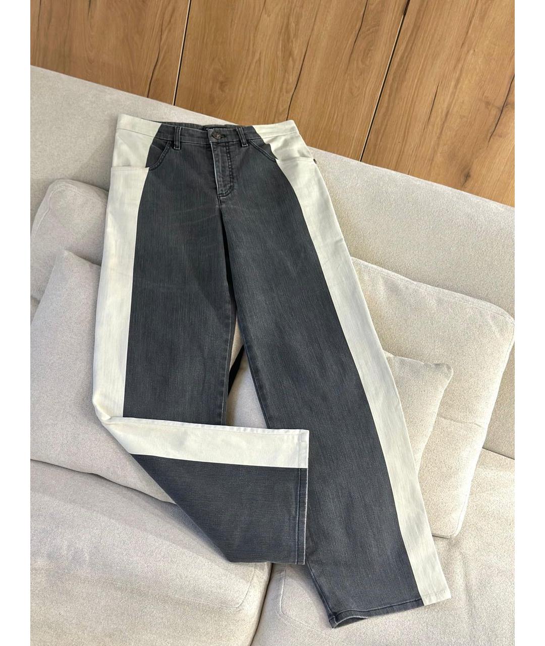 CHANEL Серые хлопковые прямые джинсы, фото 2