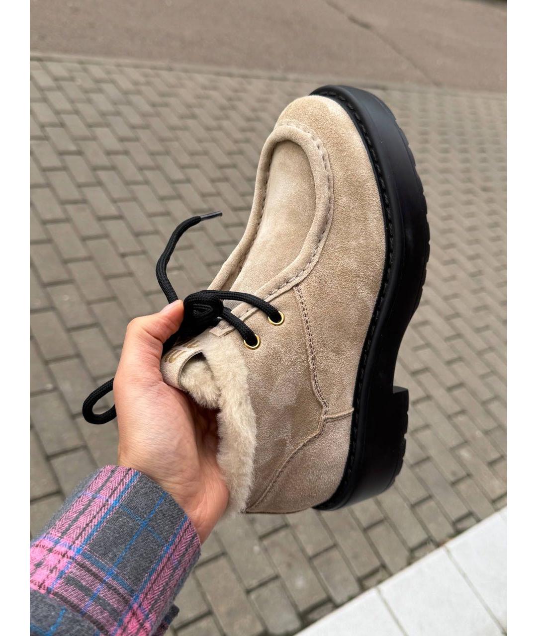MIU MIU Бежевые замшевые ботинки, фото 6