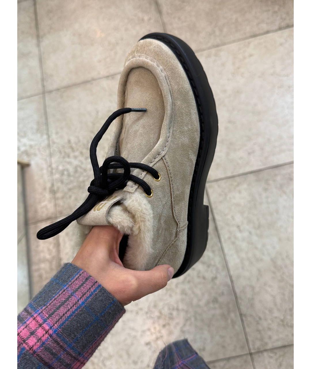 MIU MIU Бежевые замшевые ботинки, фото 8