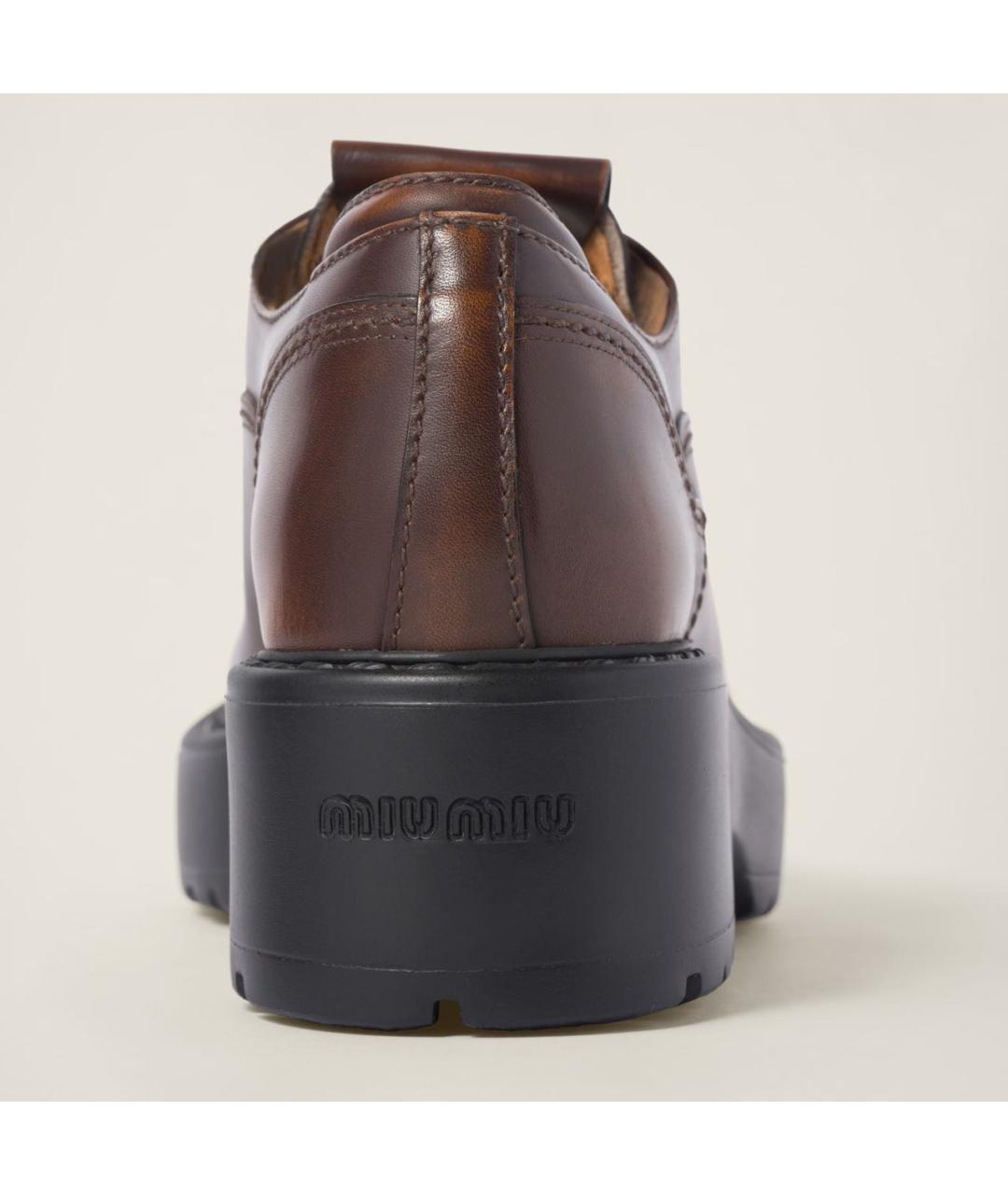 MIU MIU Коричневые кожаные брогги и оксфорды, фото 4