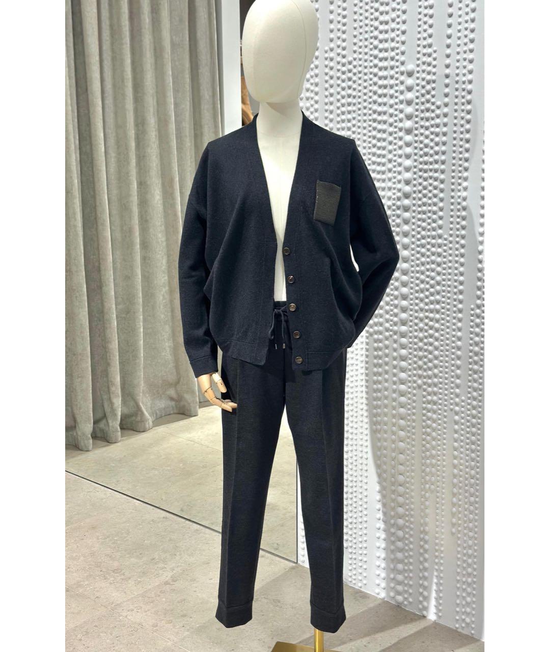 BRUNELLO CUCINELLI Серый кашемировый костюм с брюками, фото 3