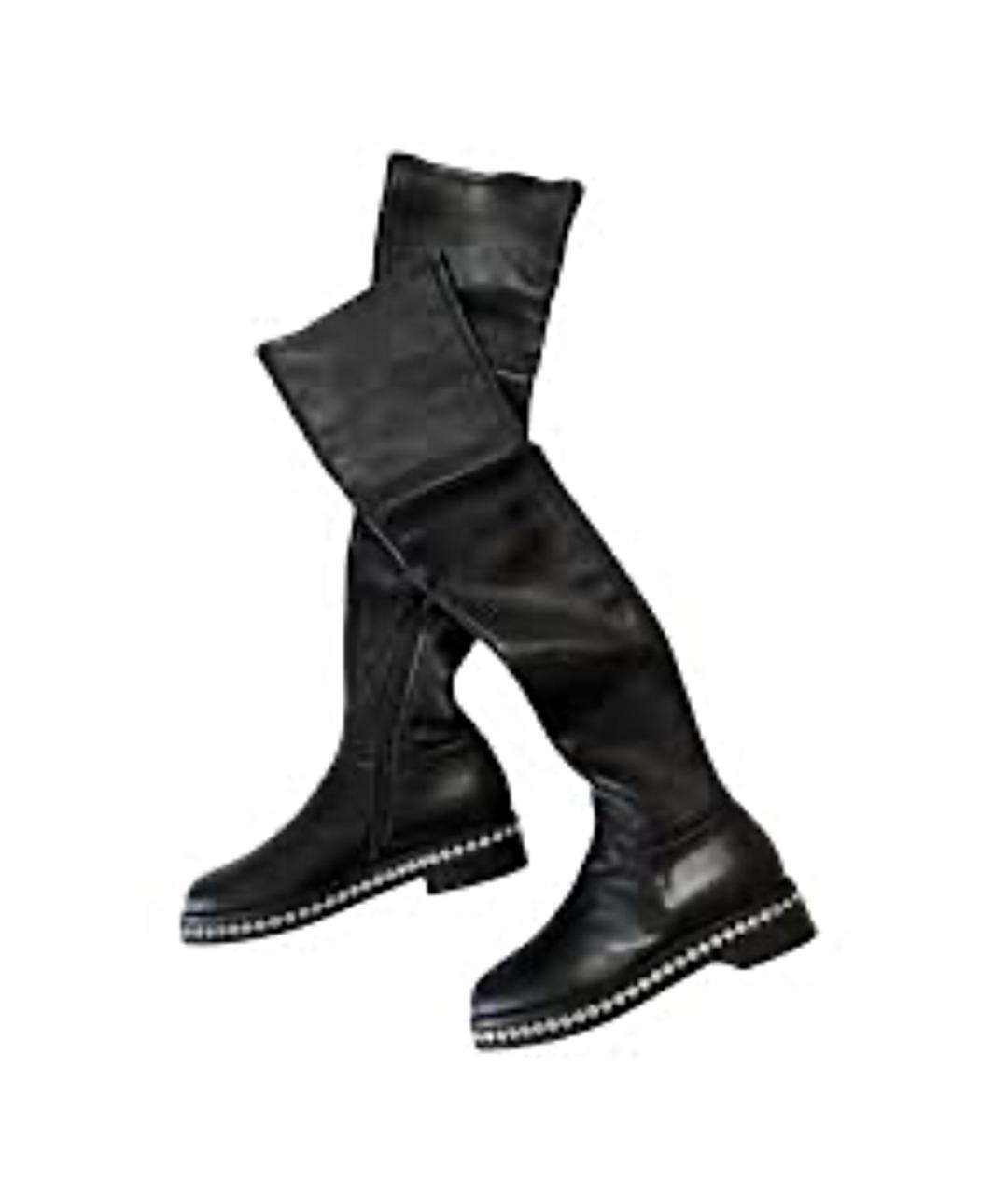 LE SILLA Черные кожаные ботфорты, фото 3