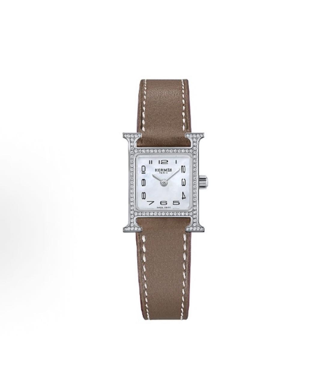 HERMES Коричневые часы из белого золота, фото 3