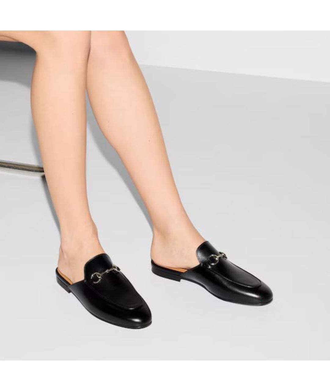 GUCCI Черные кожаные сабо, фото 6