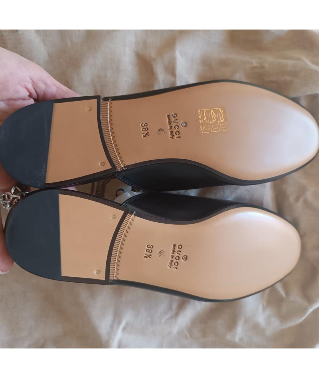 GUCCI Черные кожаные сабо, фото 3