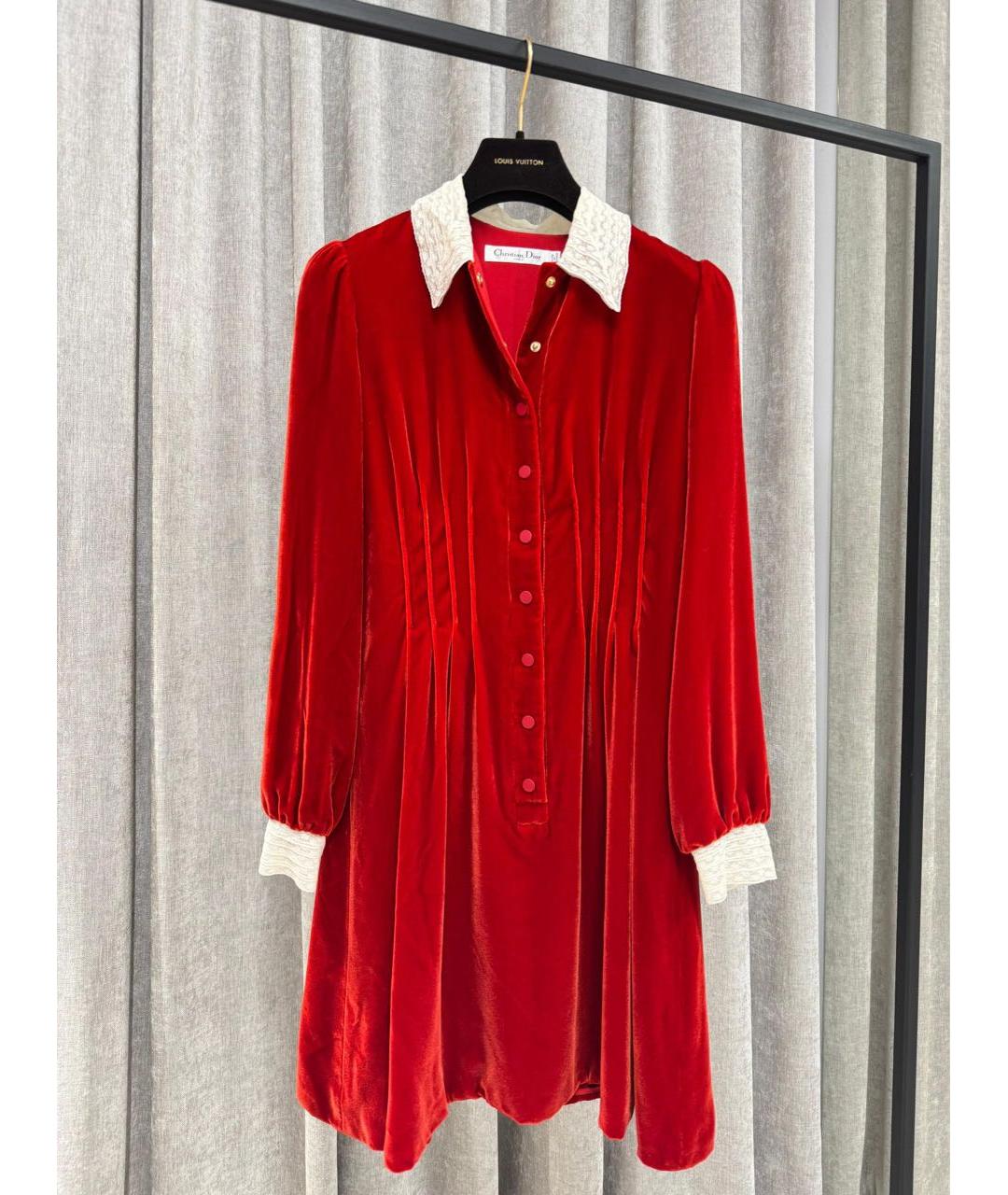 CHRISTIAN DIOR Красное повседневное платье, фото 4