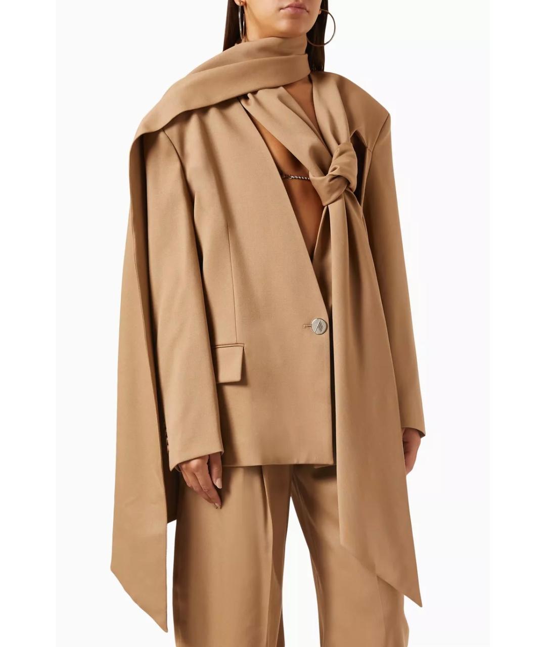 THE ATTICO Бежевый жакет/пиджак, фото 8