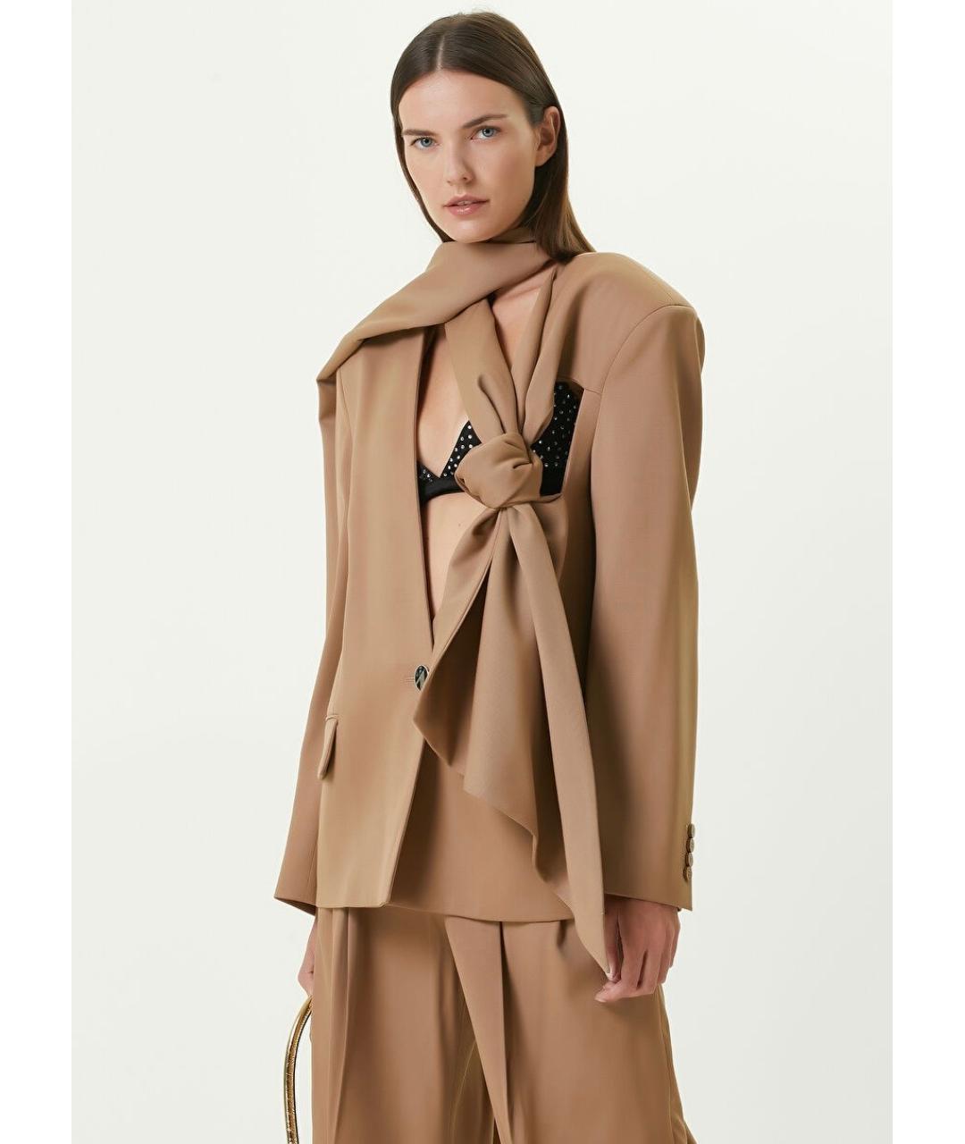 THE ATTICO Бежевый жакет/пиджак, фото 2