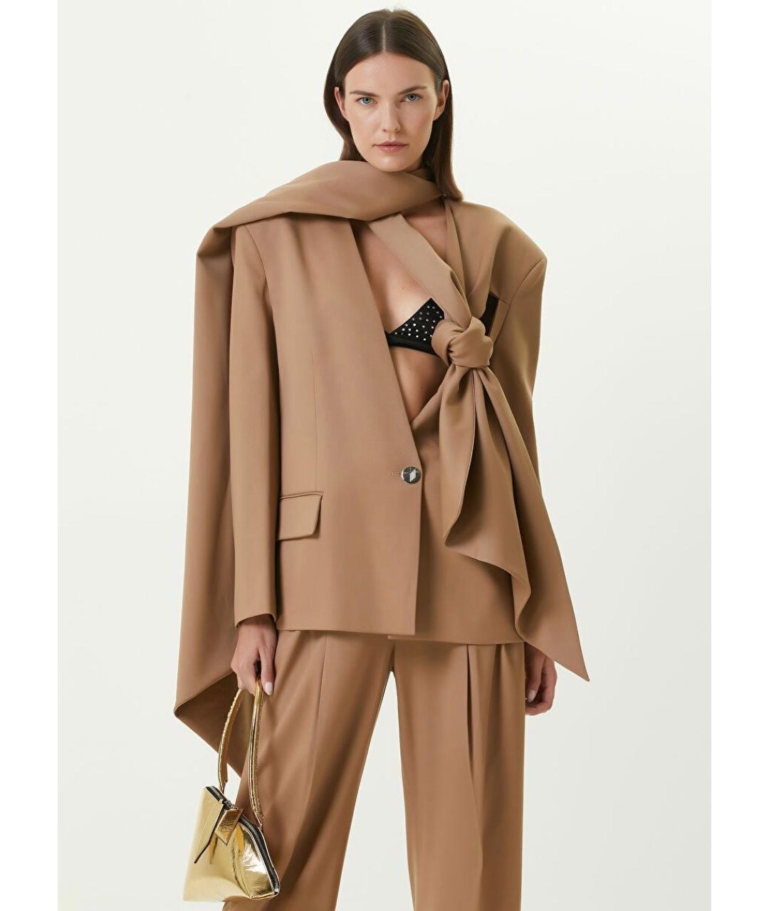 THE ATTICO Бежевый жакет/пиджак, фото 3