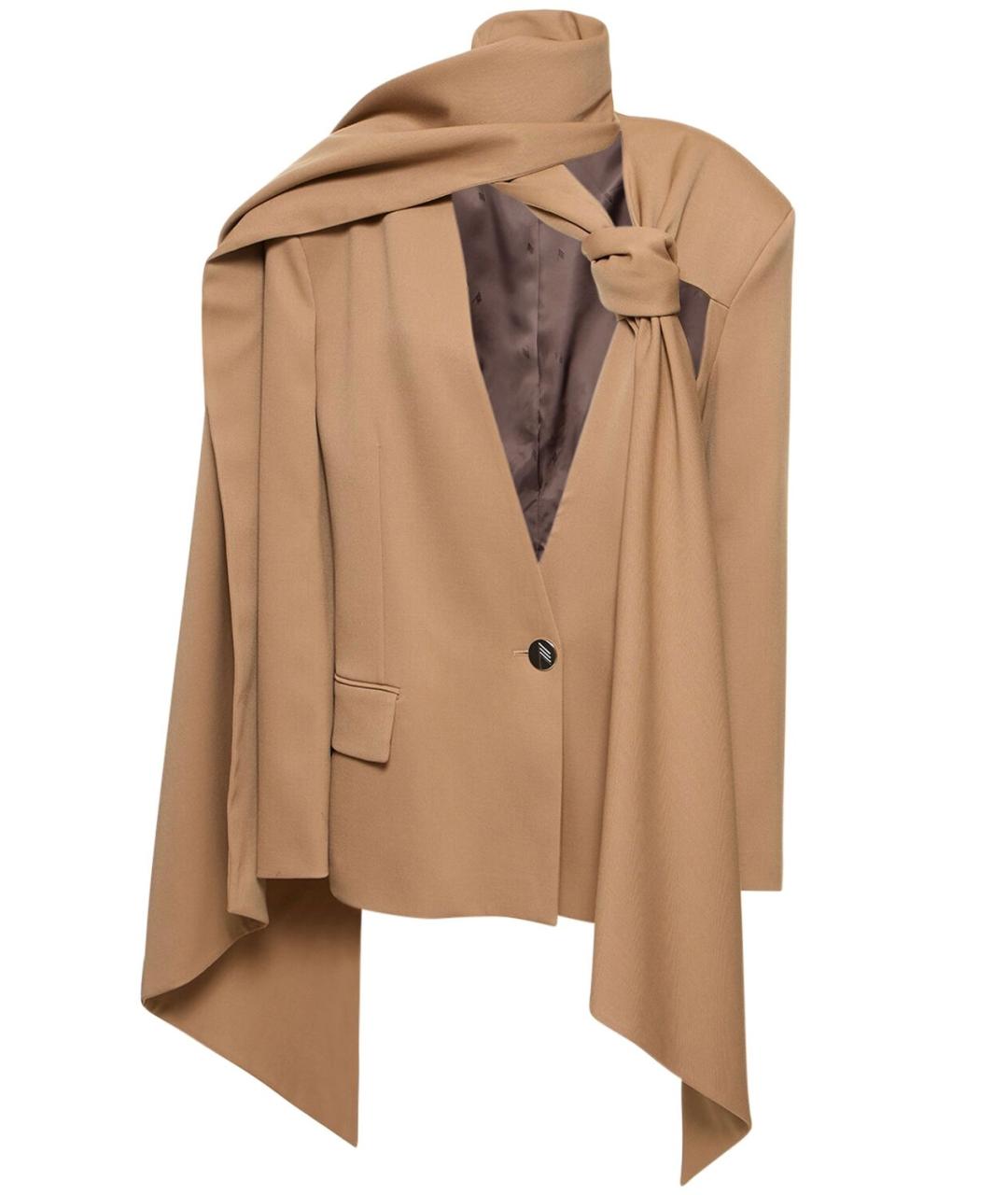 THE ATTICO Бежевый жакет/пиджак, фото 1