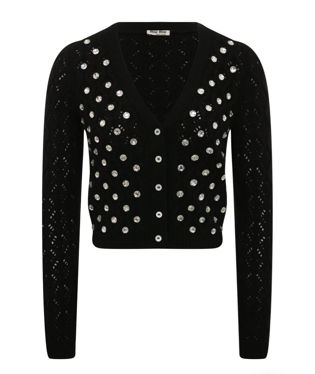 MIU MIU Черный кашемировый кардиган, фото 4