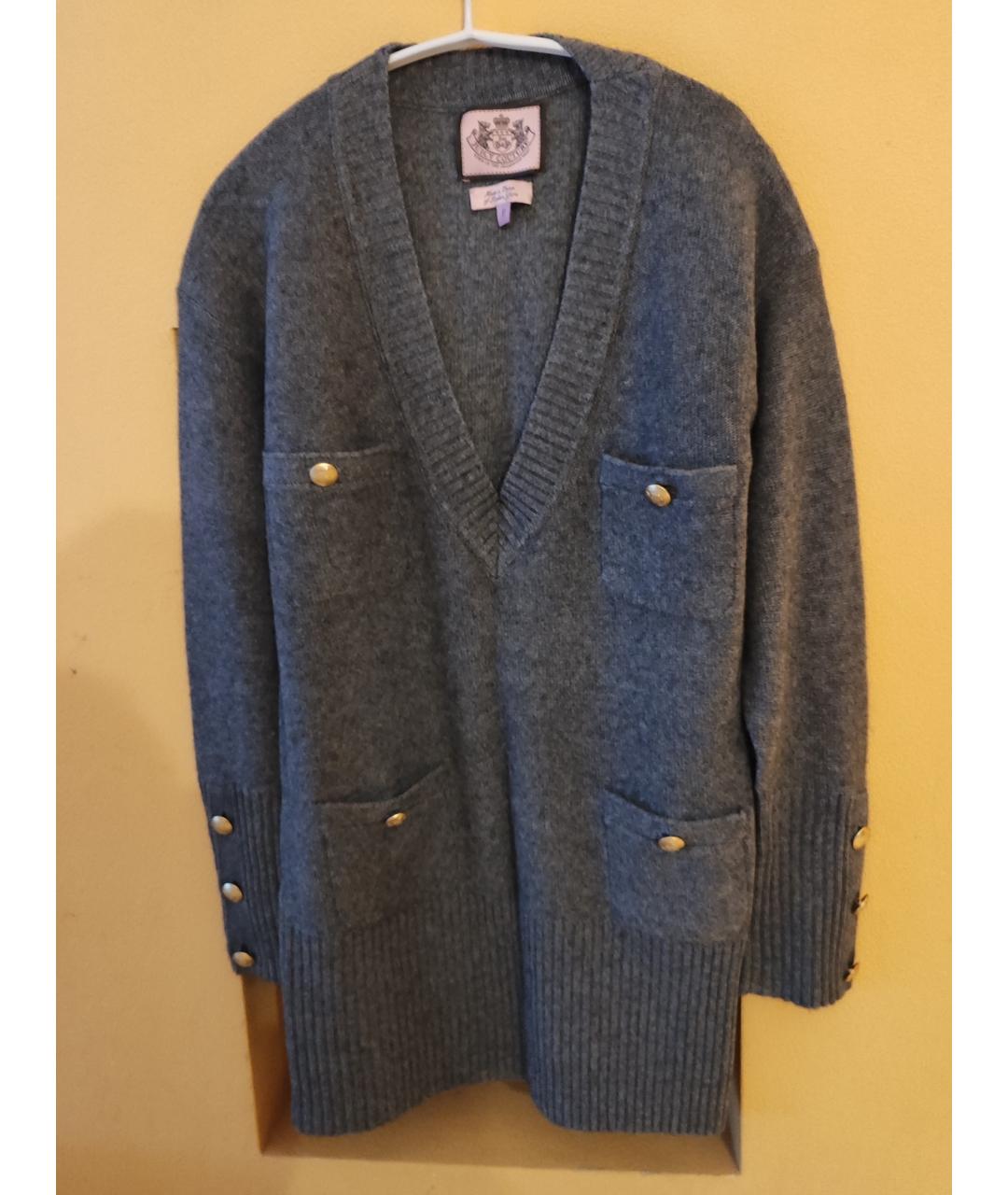 JUICY COUTURE Серый шерстяной кардиган, фото 8