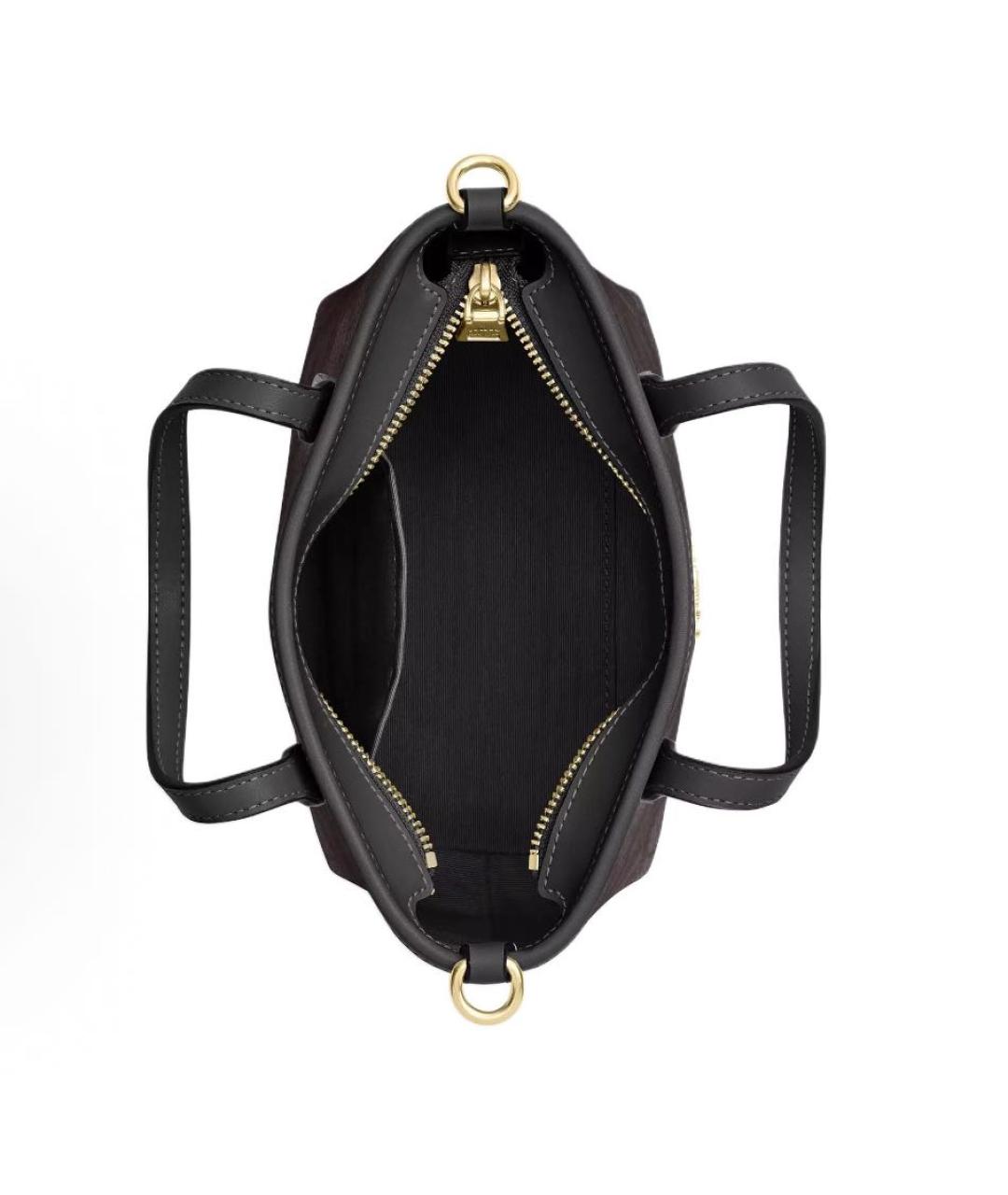 COACH Коричневая кожаная сумка с короткими ручками, фото 3