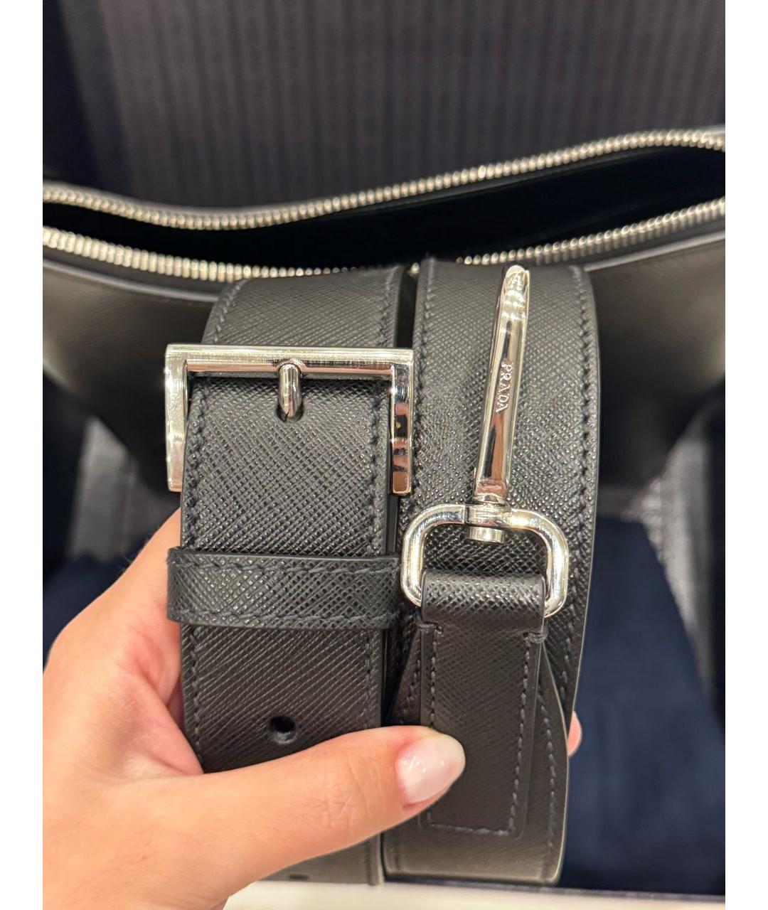 PRADA Черная кожаная сумка на плечо, фото 4