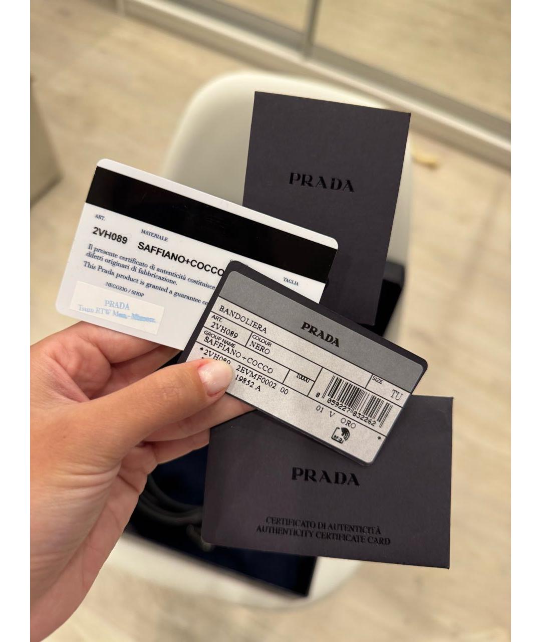 PRADA Черная кожаная сумка на плечо, фото 6