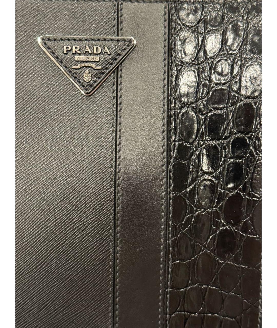 PRADA Черная кожаная сумка на плечо, фото 3