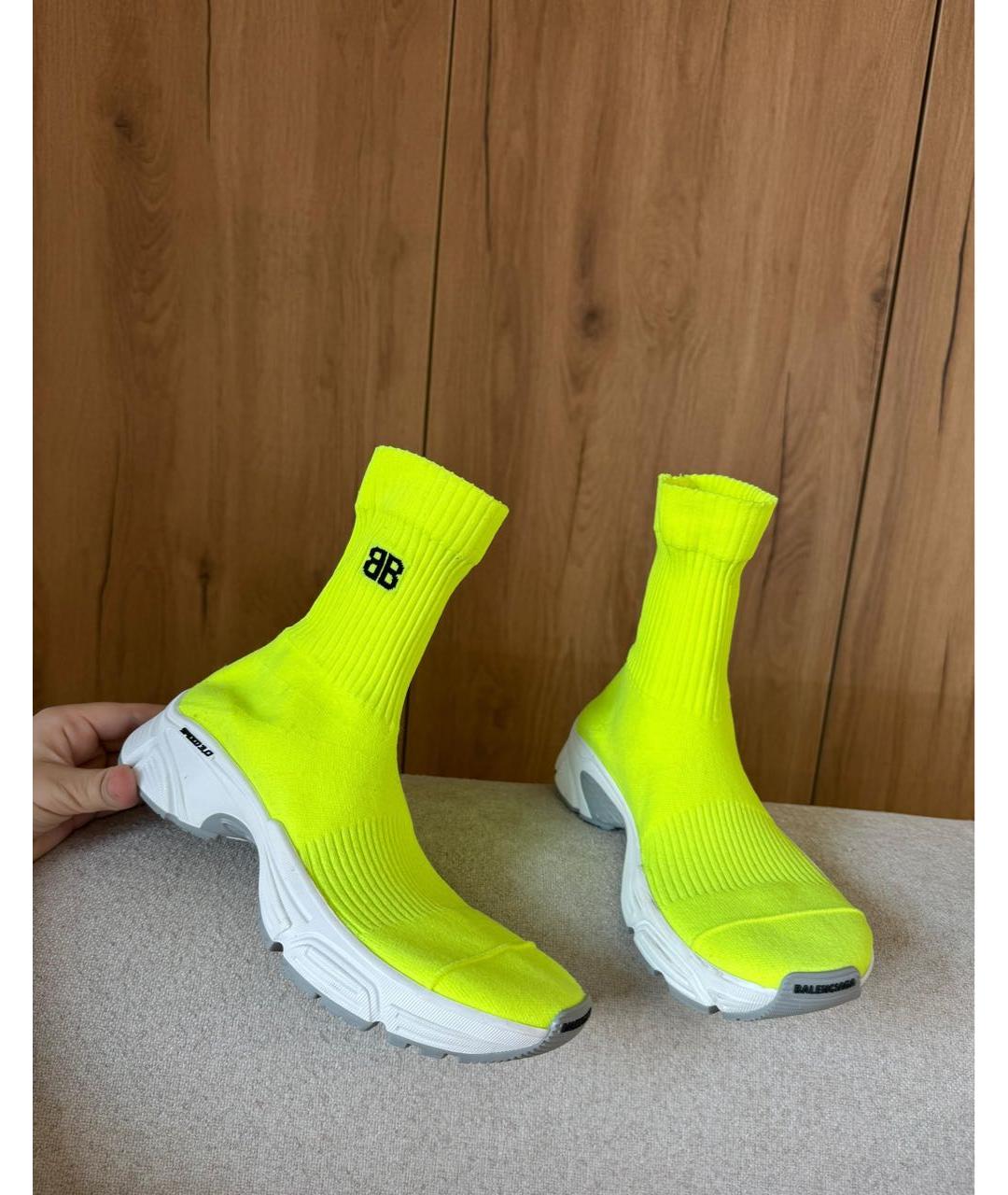 BALENCIAGA Желтые текстильные кроссовки, фото 2