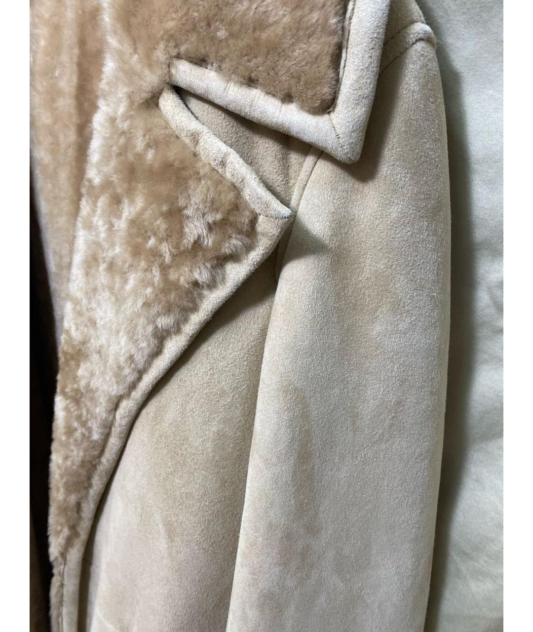 POLO RALPH LAUREN Бежевая кожаная дубленка/шуба, фото 4