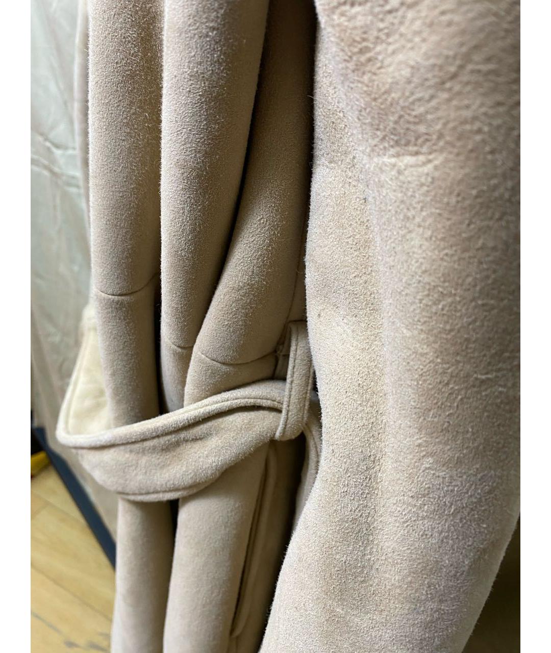 POLO RALPH LAUREN Бежевая кожаная дубленка/шуба, фото 8