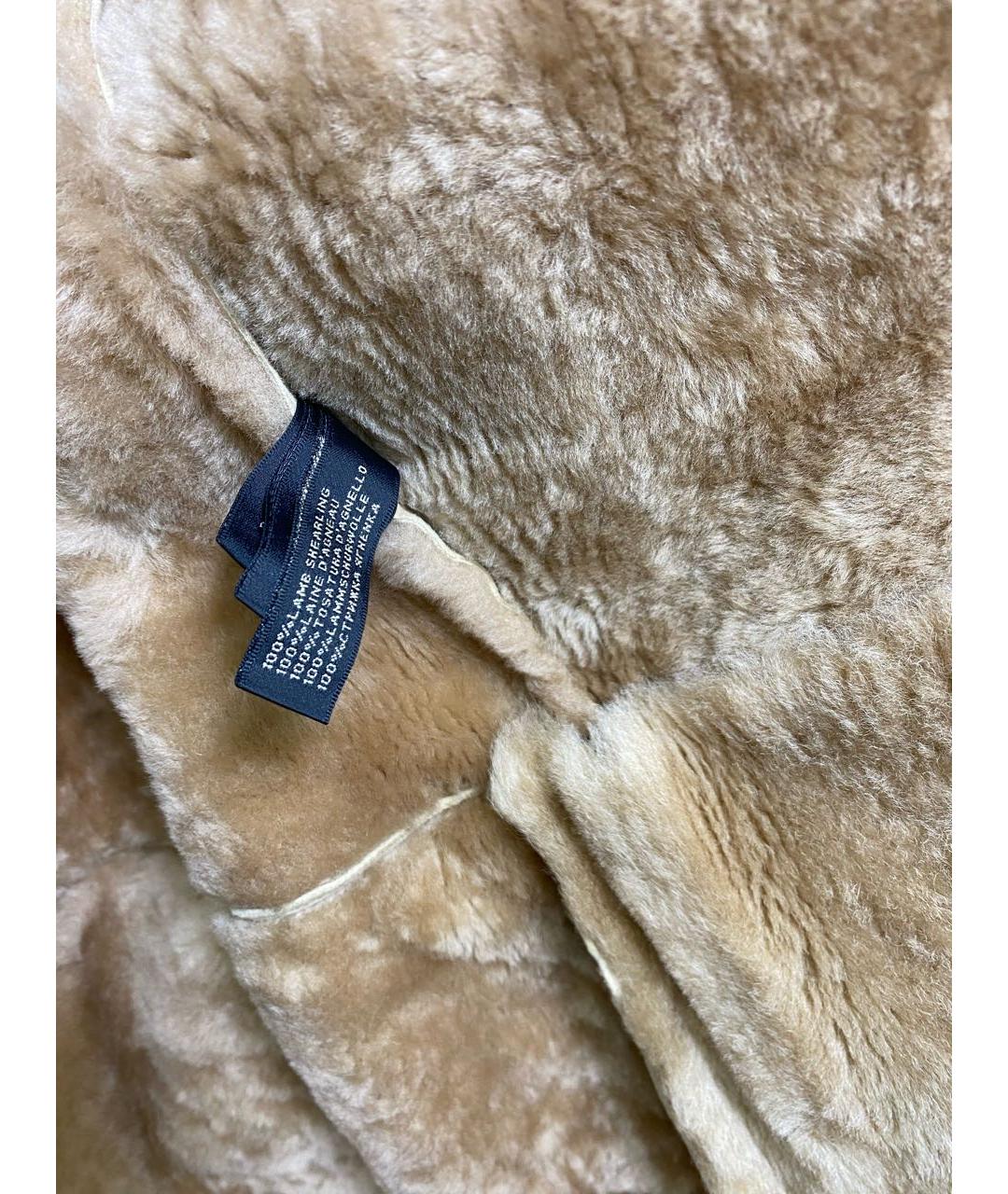 POLO RALPH LAUREN Бежевая кожаная дубленка/шуба, фото 6