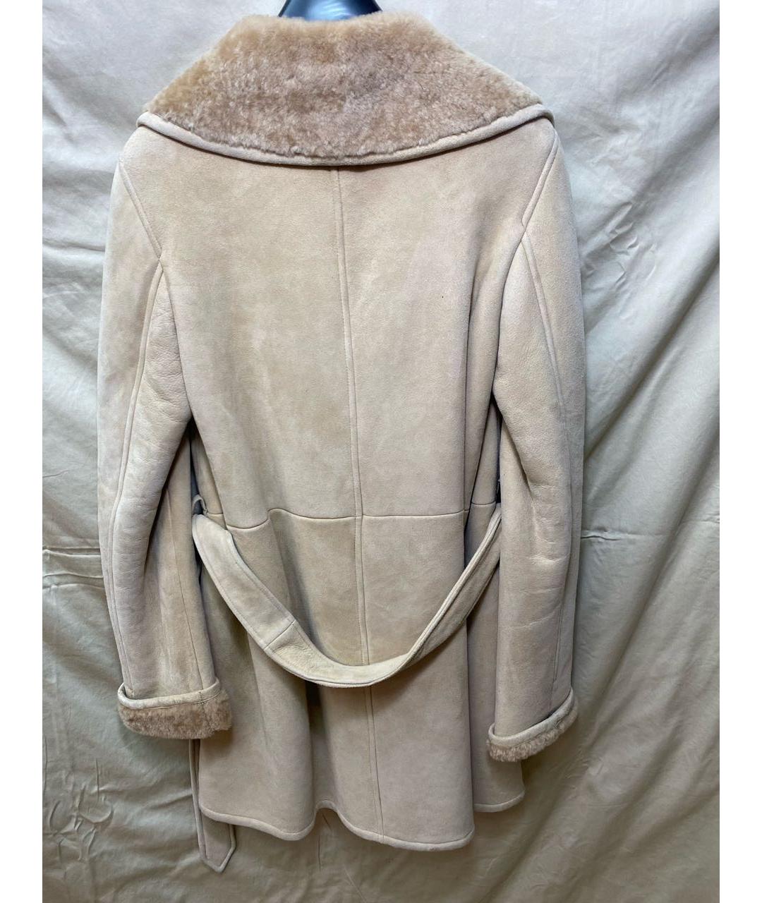 POLO RALPH LAUREN Бежевая кожаная дубленка/шуба, фото 2