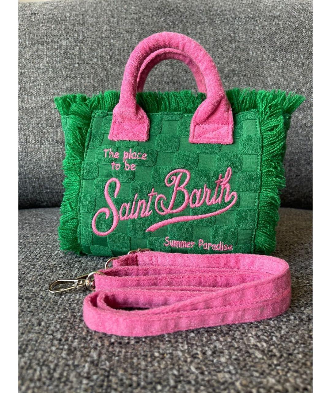 MC2 SAINT BARTH Зеленая тканевая пляжная сумка, фото 2