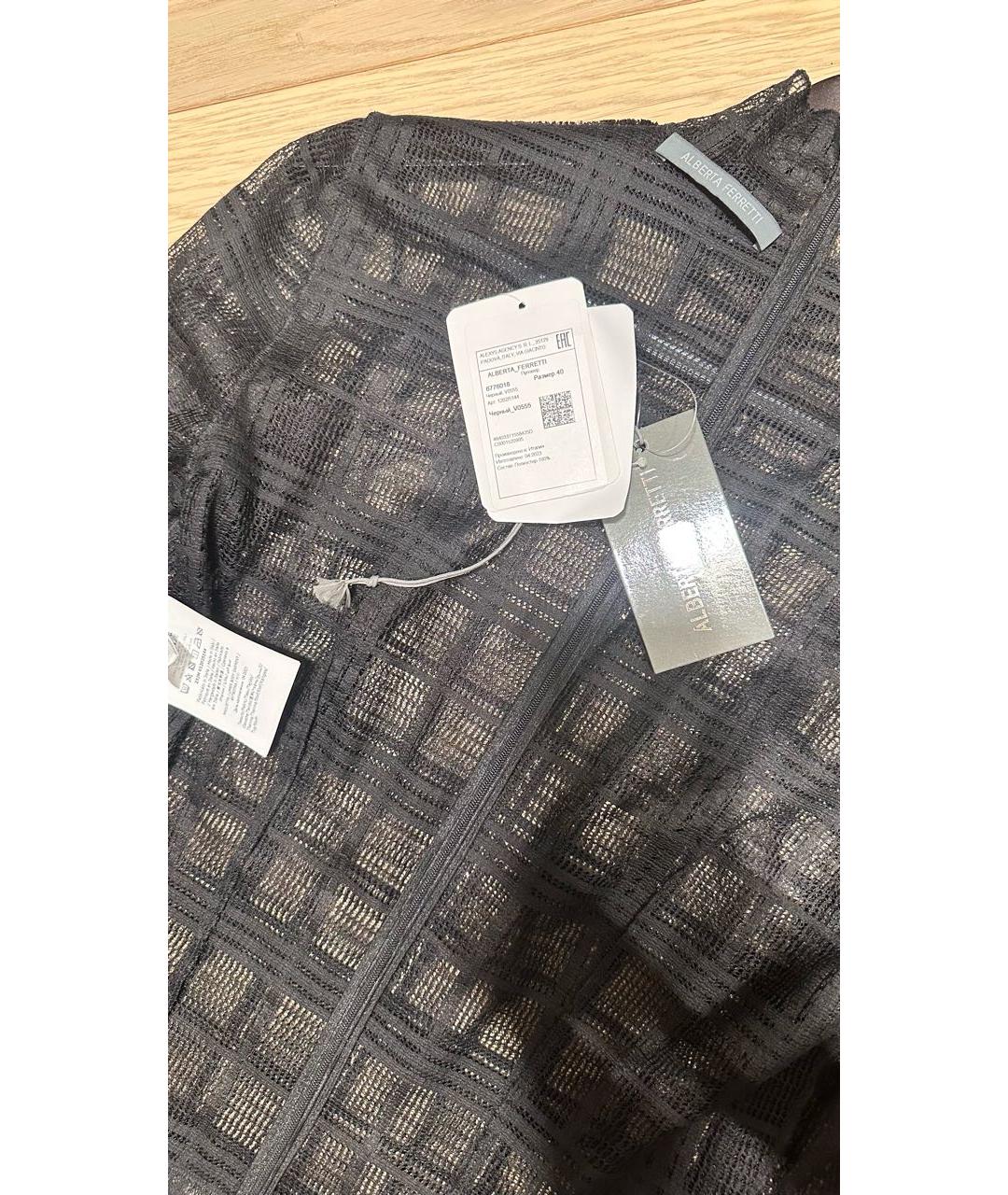 ALBERTA FERRETTI Черная кружевная блузы, фото 3