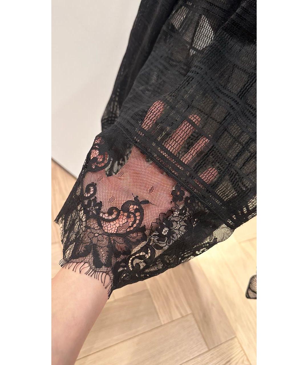 ALBERTA FERRETTI Черная кружевная блузы, фото 4