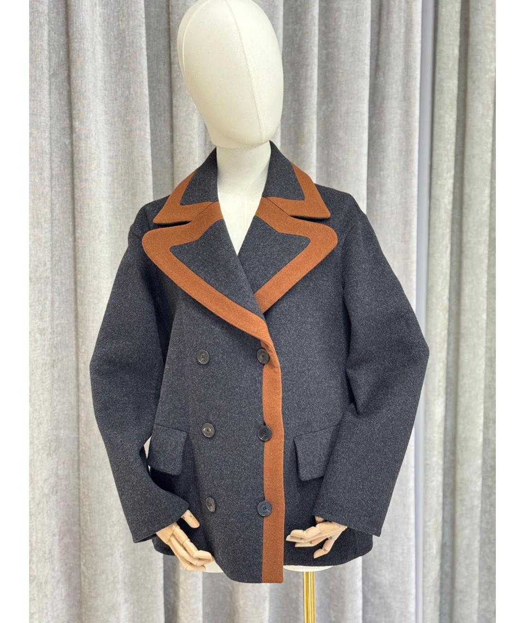 SONIA RYKIEL Серое шерстяное пальто, фото 2