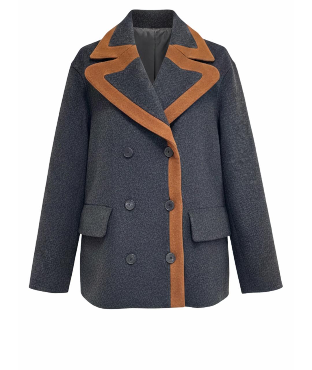 SONIA RYKIEL Серое шерстяное пальто, фото 1