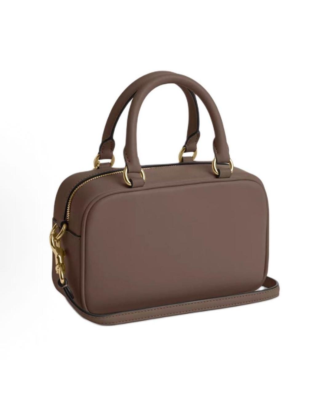 COACH Бежевая кожаная сумка с короткими ручками, фото 2