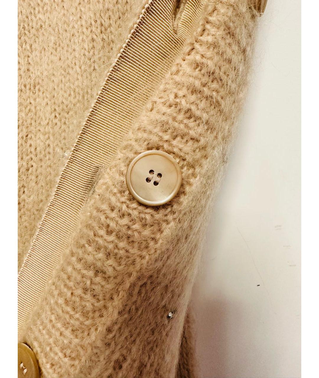 MIU MIU Бежевый шерстяной кардиган, фото 4