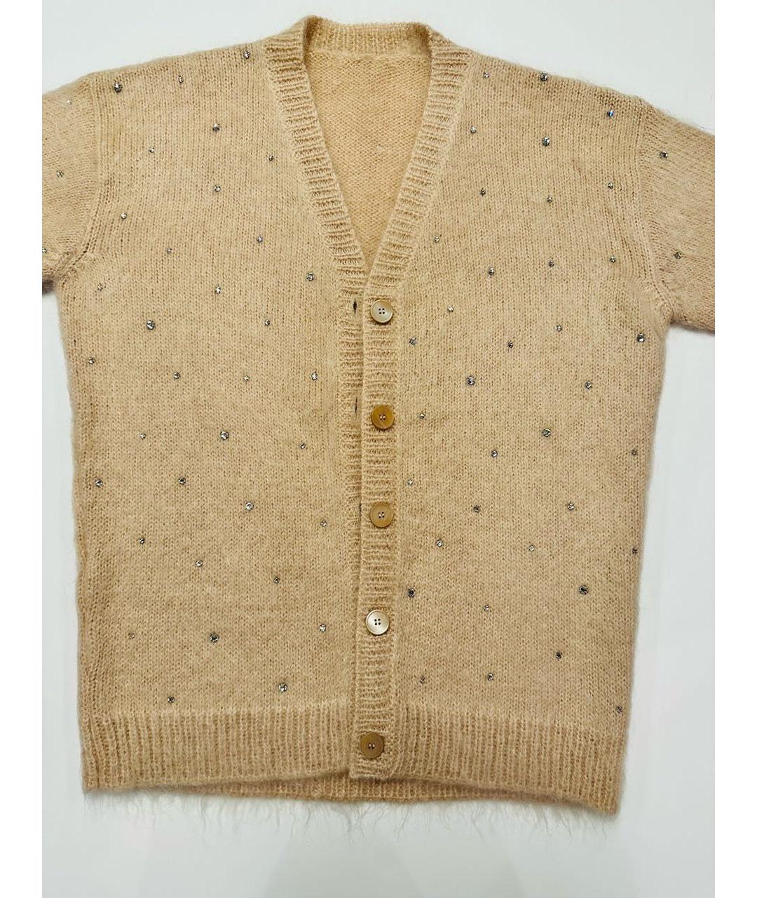 MIU MIU Бежевый шерстяной кардиган, фото 2