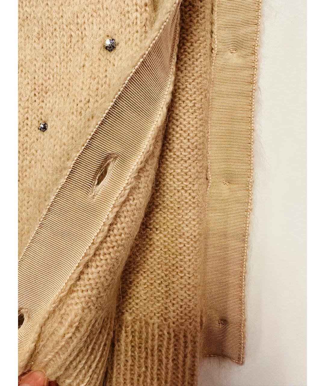 MIU MIU Бежевый шерстяной кардиган, фото 6