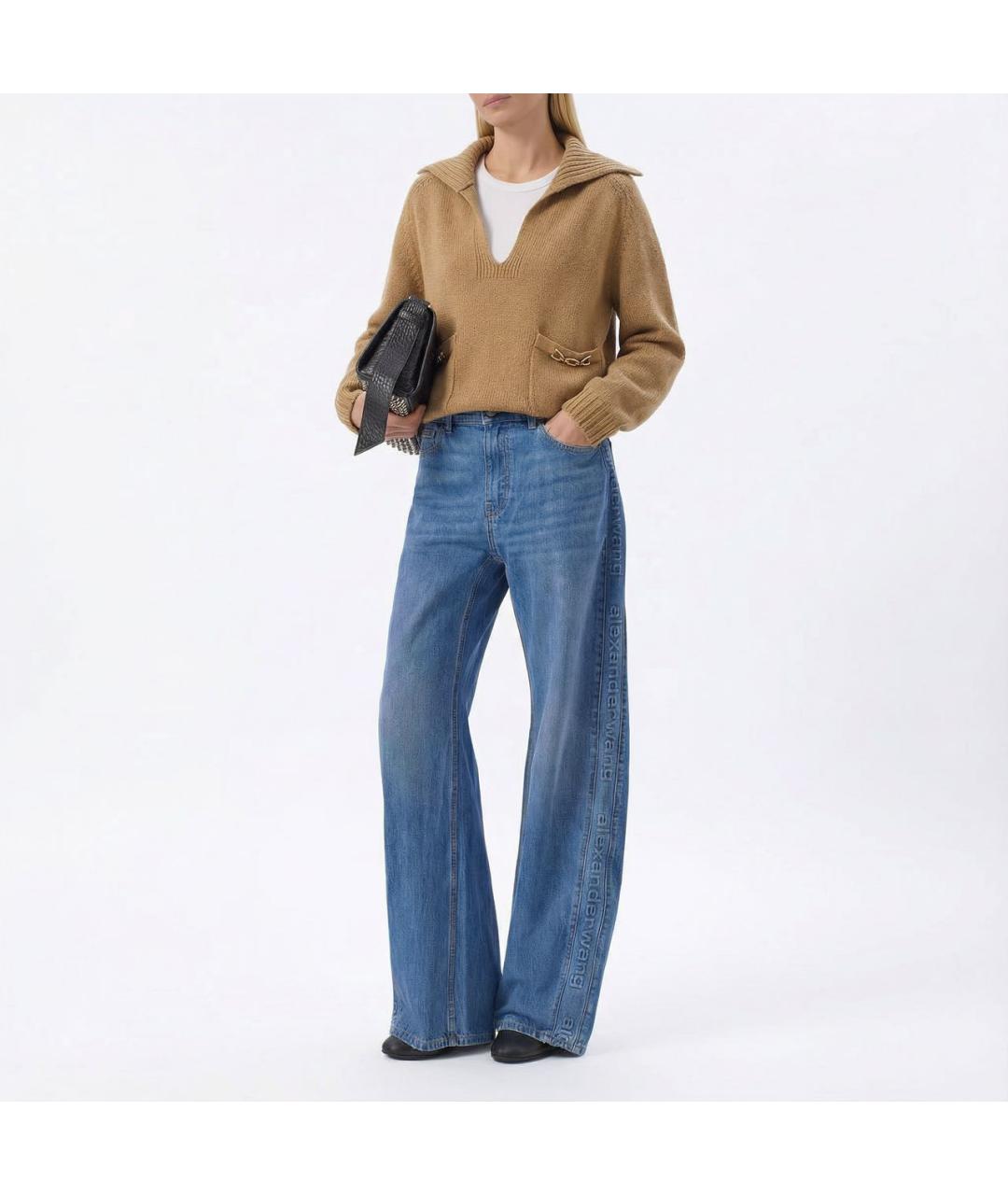 CELINE Горчичный кашемировый джемпер / свитер, фото 8