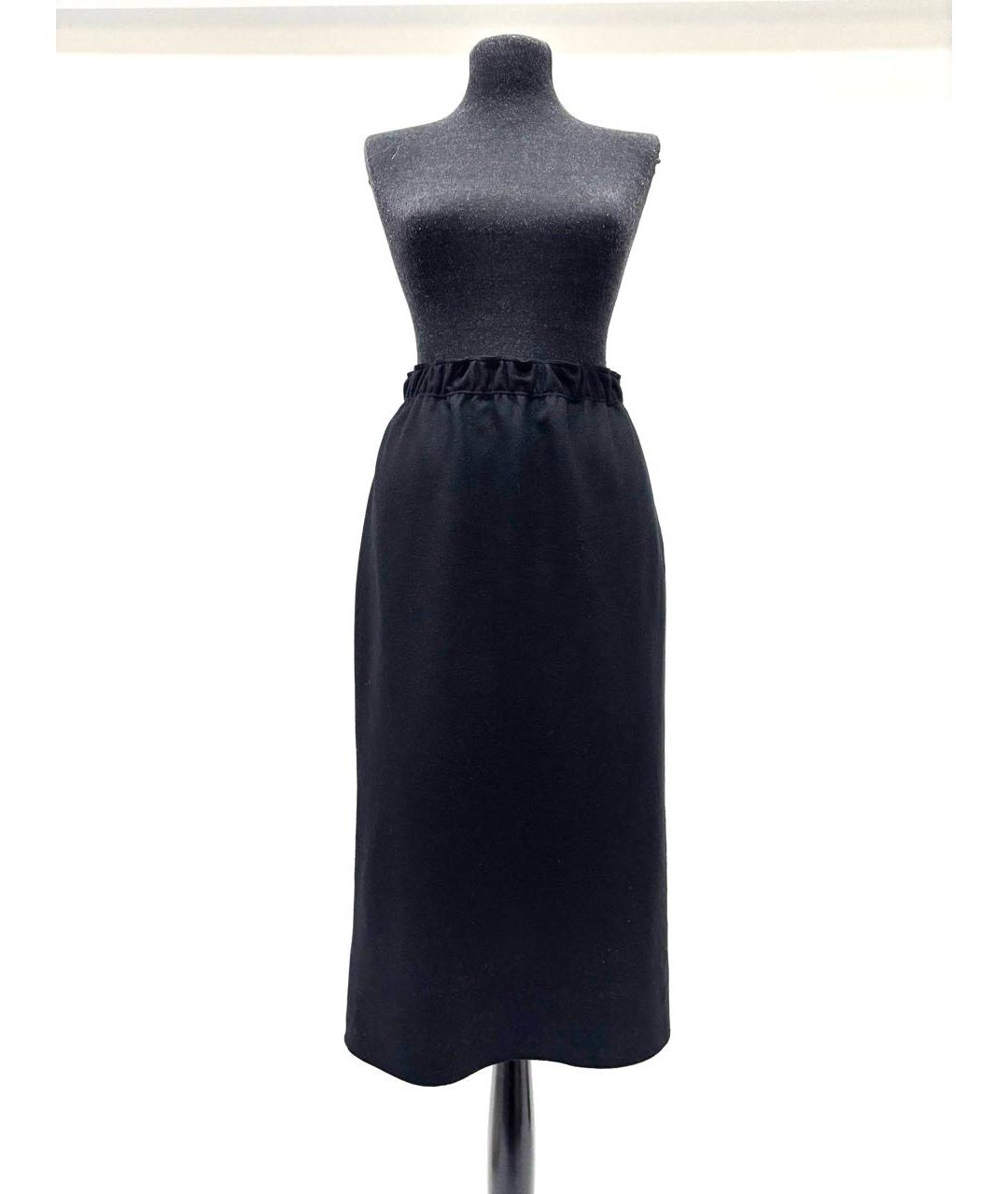 CELINE Черная шерстяная юбка миди, фото 4