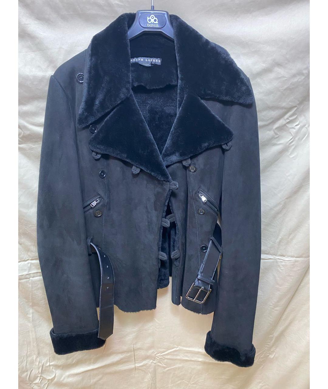 POLO RALPH LAUREN Черная меховая дубленка/шуба, фото 9