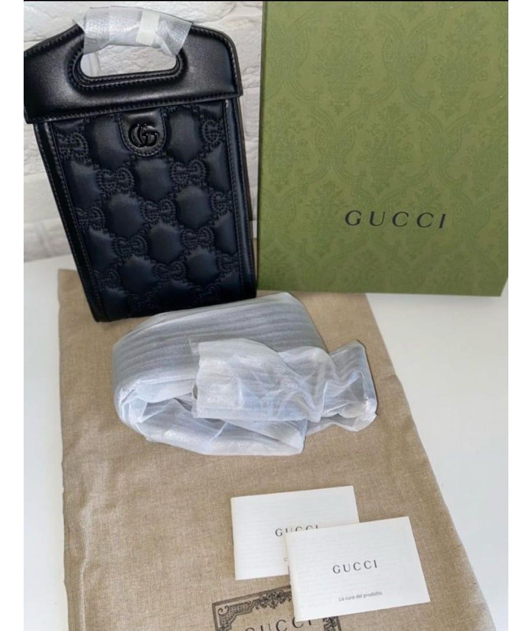 GUCCI Черная кожаная сумка через плечо, фото 4