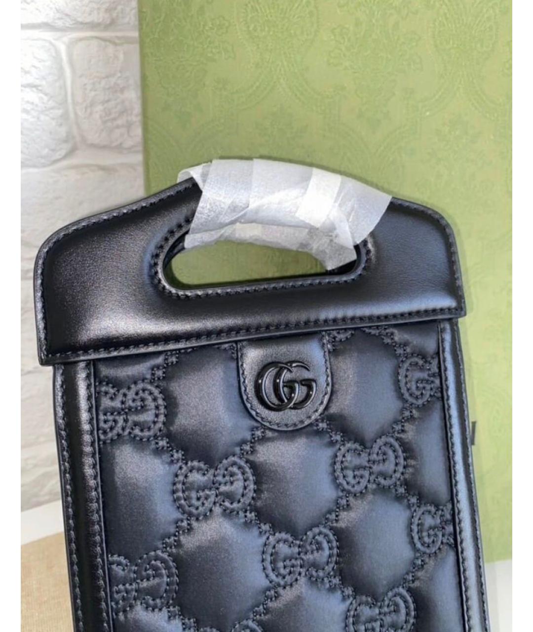 GUCCI Черная кожаная сумка через плечо, фото 5