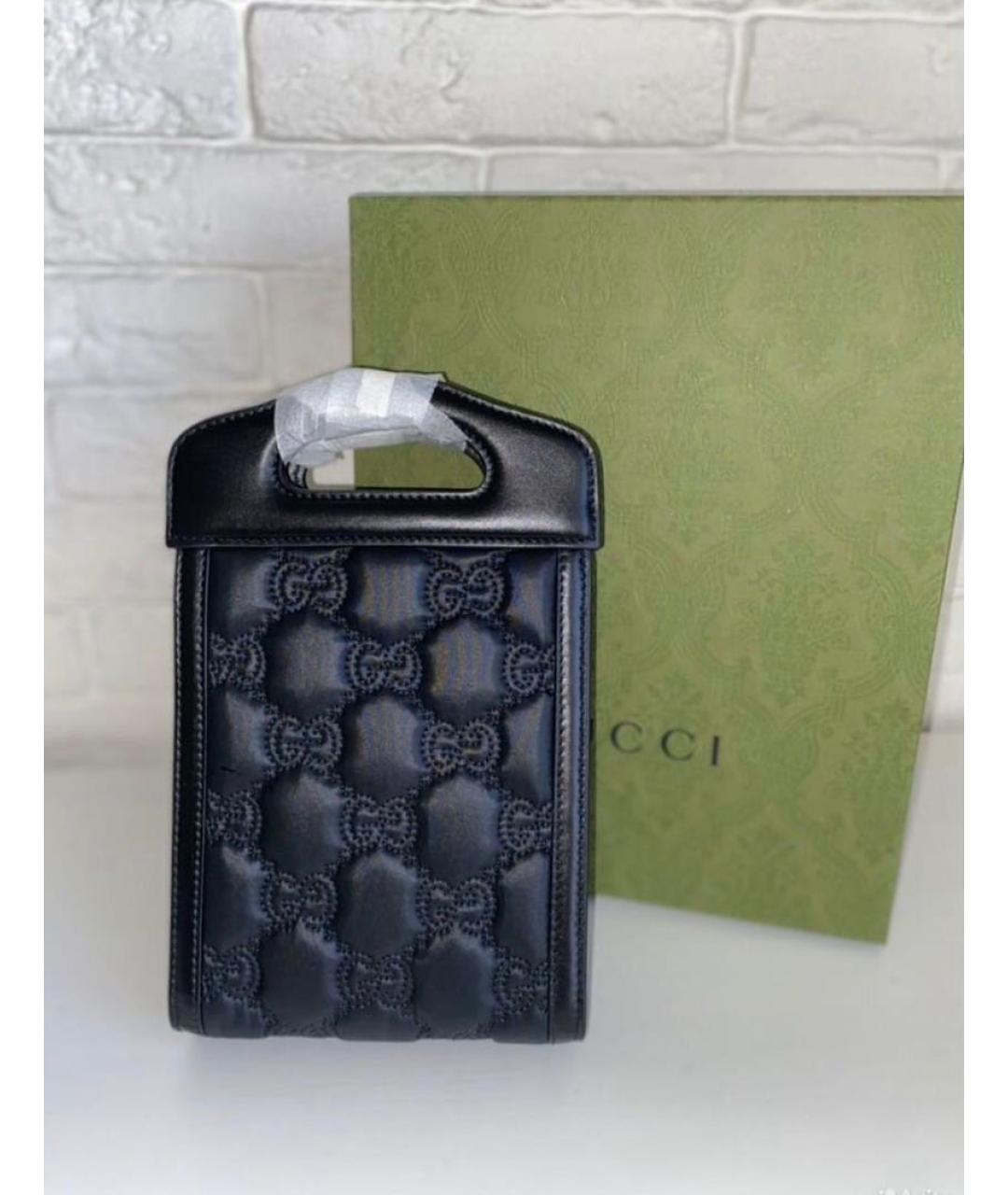 GUCCI Черная кожаная сумка через плечо, фото 3