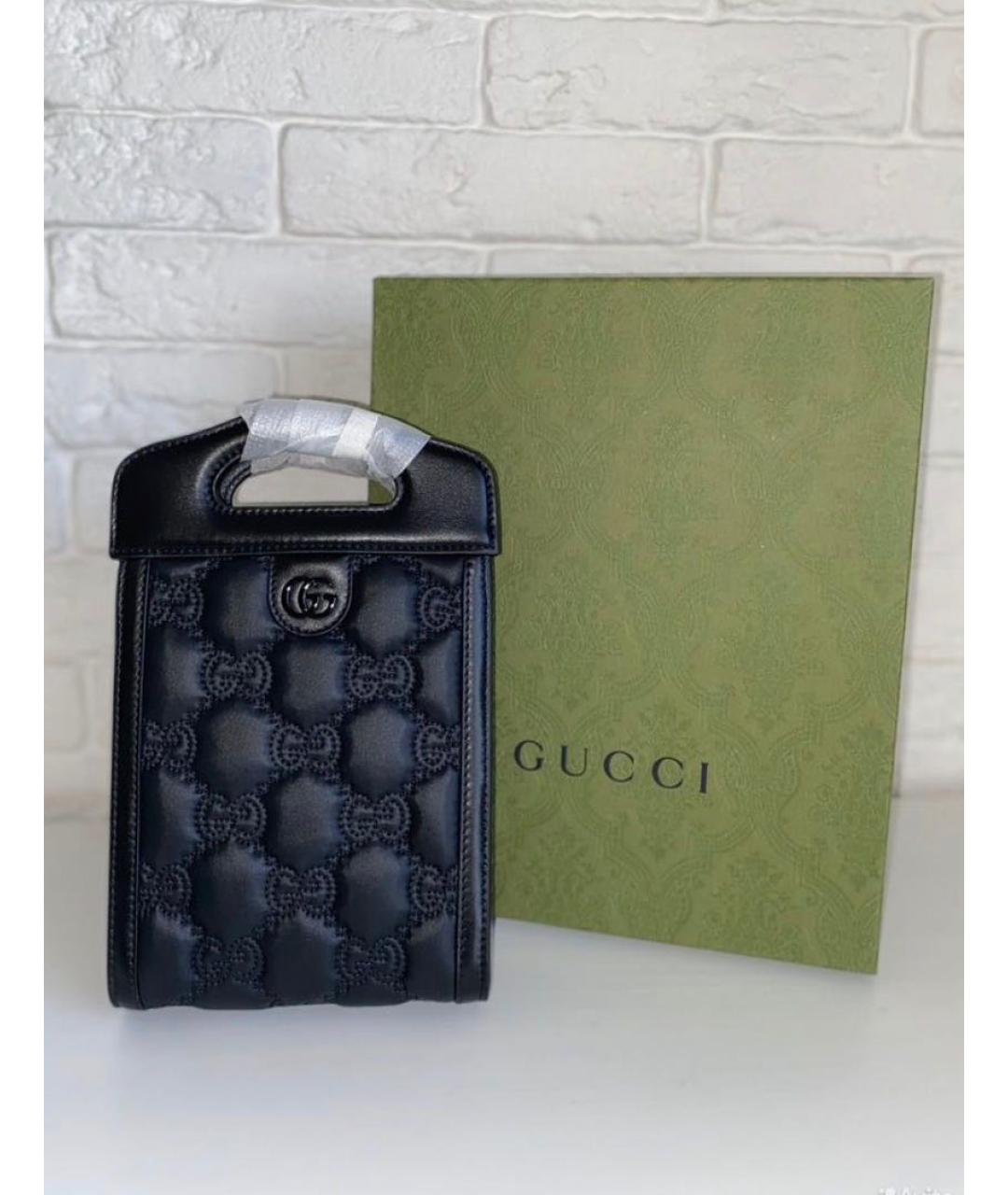 GUCCI Черная кожаная сумка через плечо, фото 2